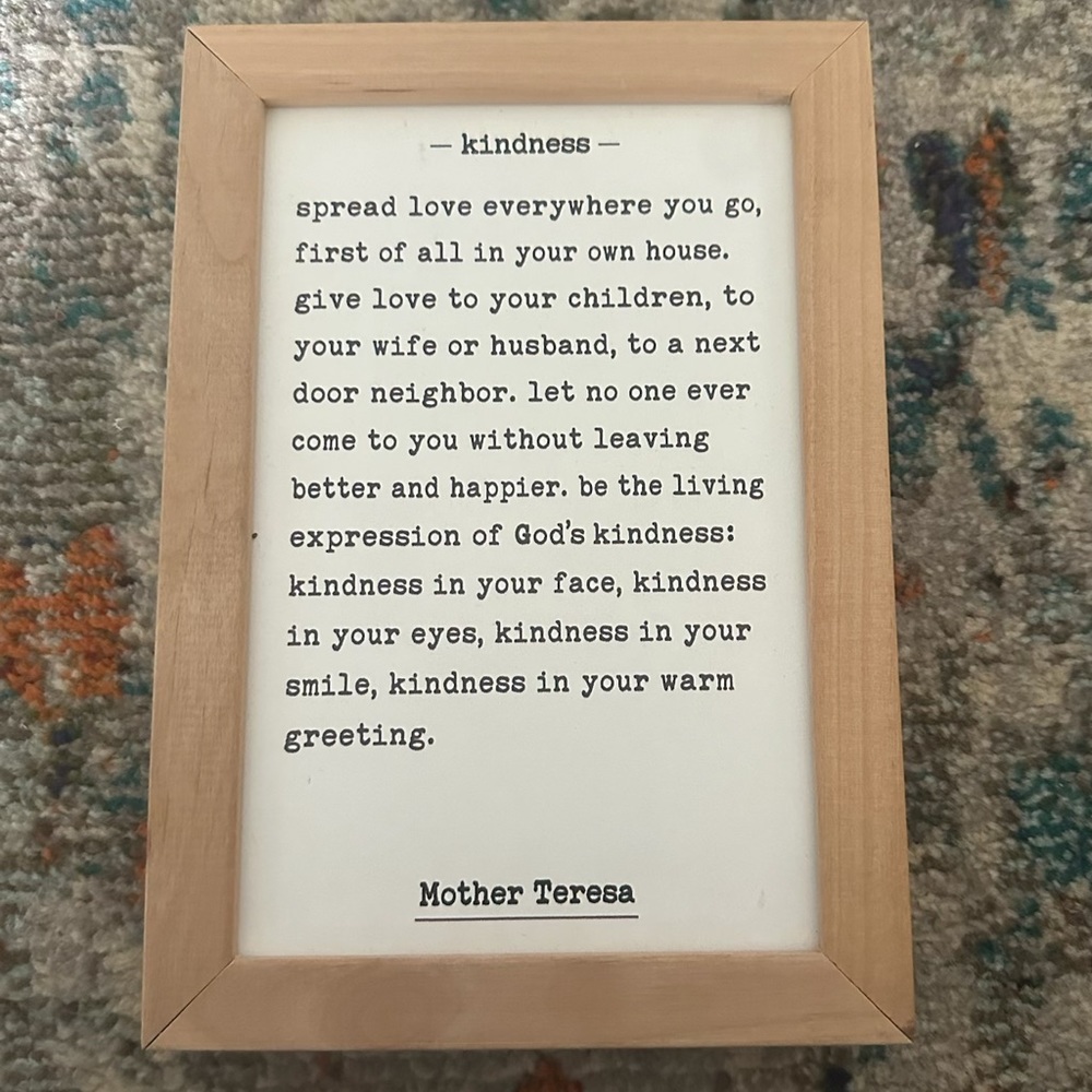 Decor With Mother Teresa “Kindness” Quote